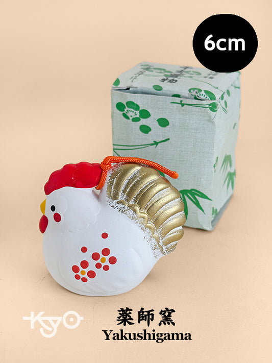 CB254 - Rooster Dorei Clay Bell by Yakushigama 薬師窯