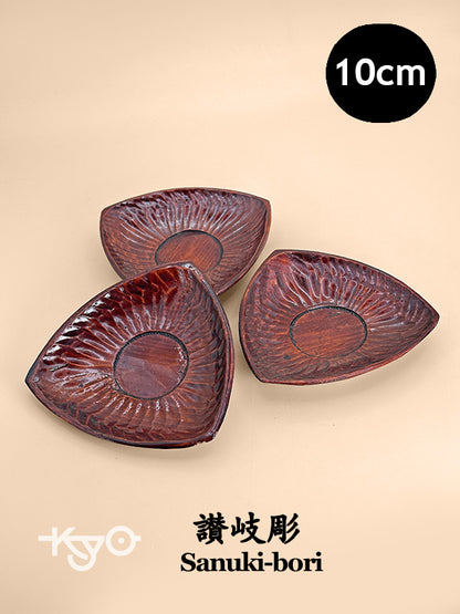 TB195 - Lacquer tea saucers of Sanuki-bori 讃岐彫