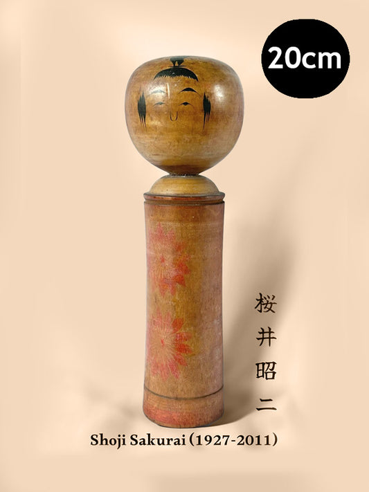 Poupée kokeshi japonaise vintage par Shoji Sakurai