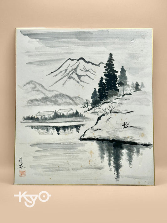 Carte d'illustration originale vintage Shikishi