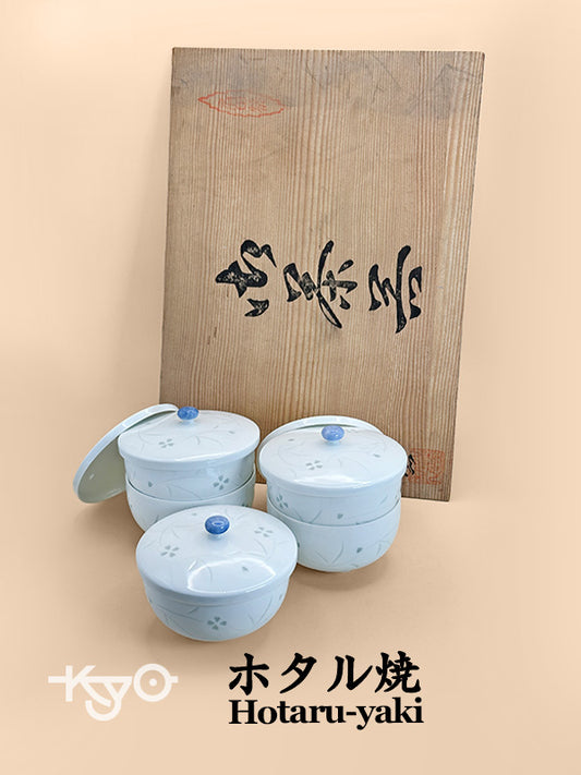 TB122 - Lidded Porcelain Tea Cup Set by Kōzan-gama 幸山窯